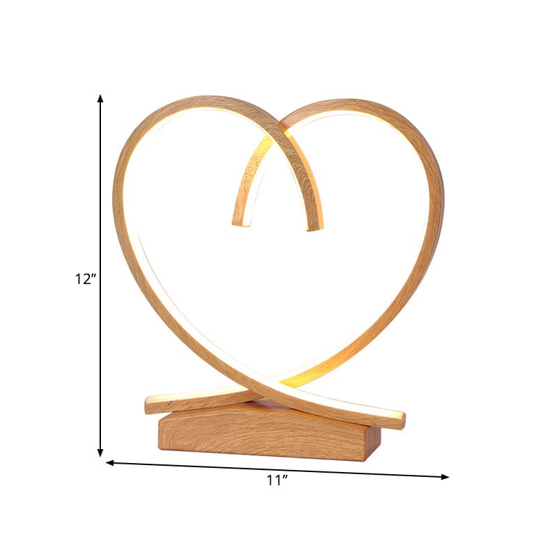 HeartWood - Romantic Wooden Bedside Table with Drawer