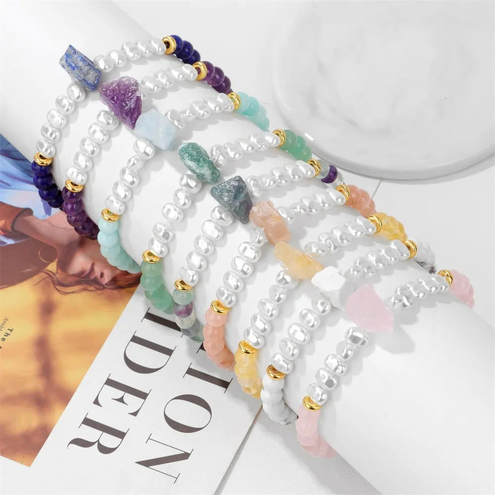 Eline - Bracelet de perles en cristal naturel 6mm élégant