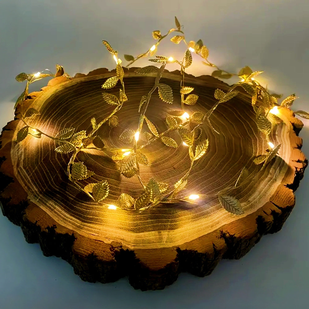 FairyLume - Elegant Golden Leaf String Lights