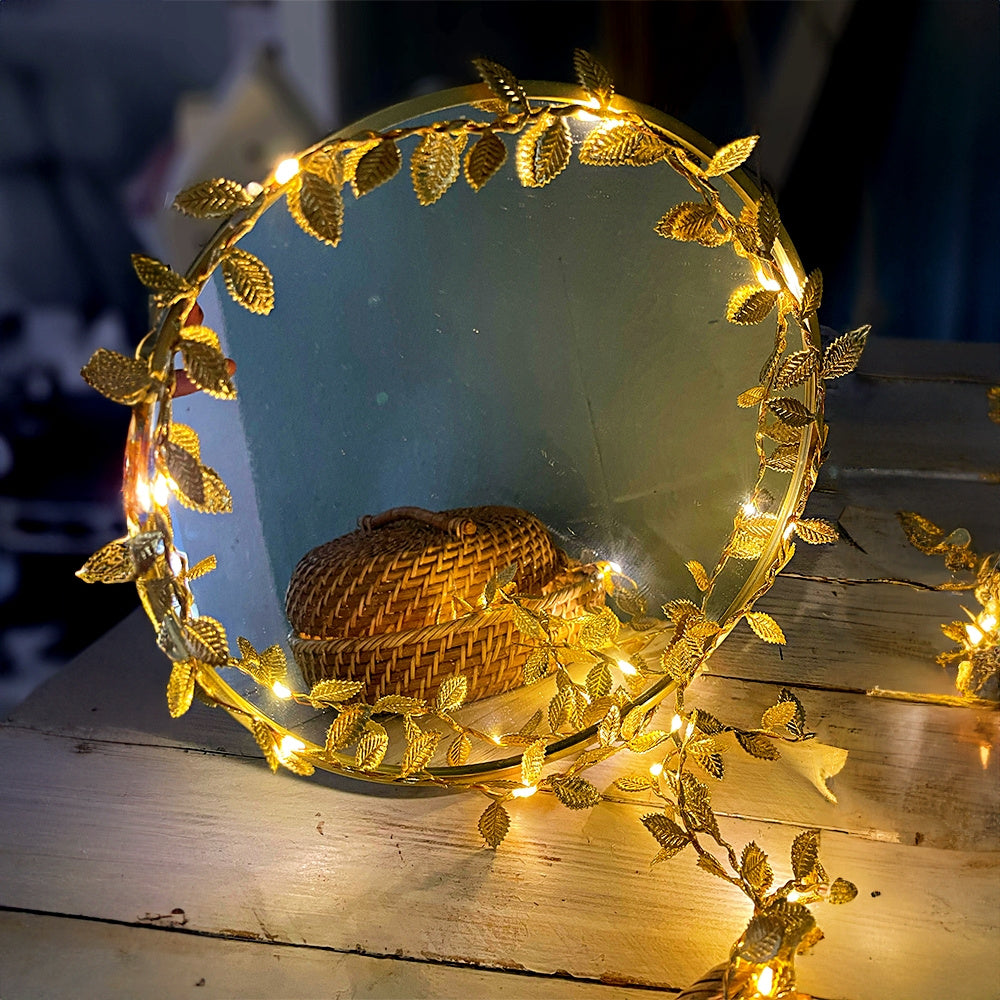 FairyLume - Elegant Golden Leaf String Lights