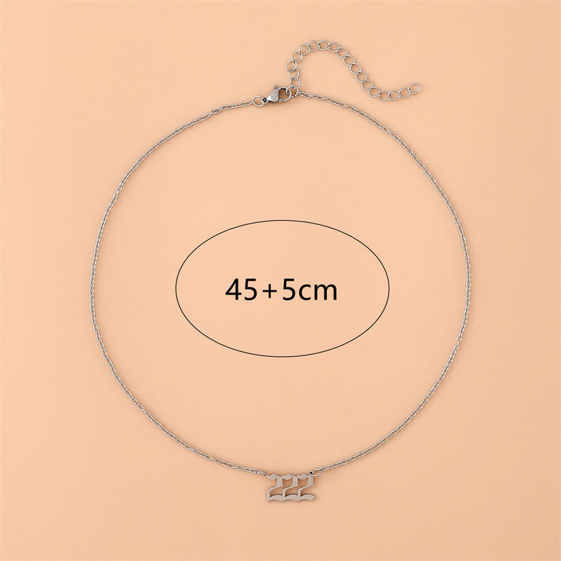 Celestia - Collier nombres angéliques en acier inoxydable