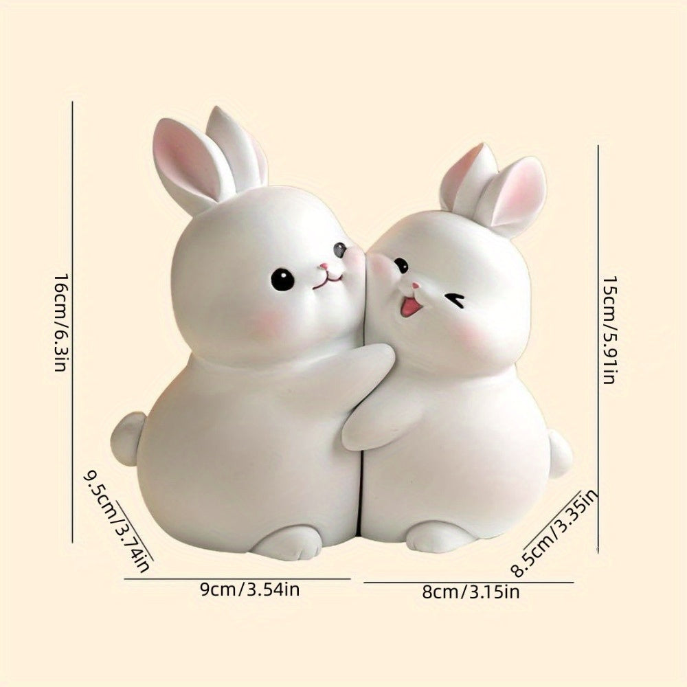 BunnyBookends - Playful Rabbit Bookends in White and Gray ABS