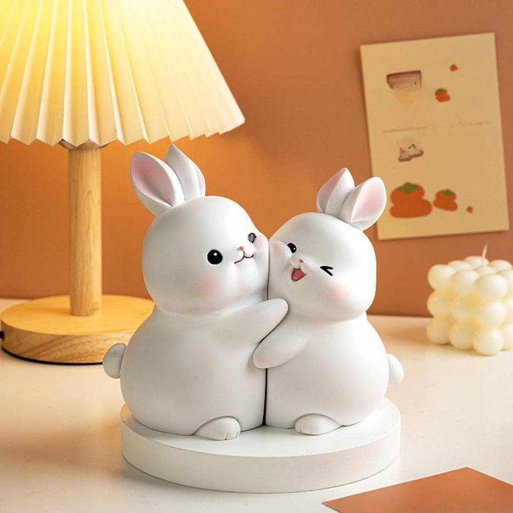 BunnyBookends - Playful Rabbit Bookends in White and Gray ABS