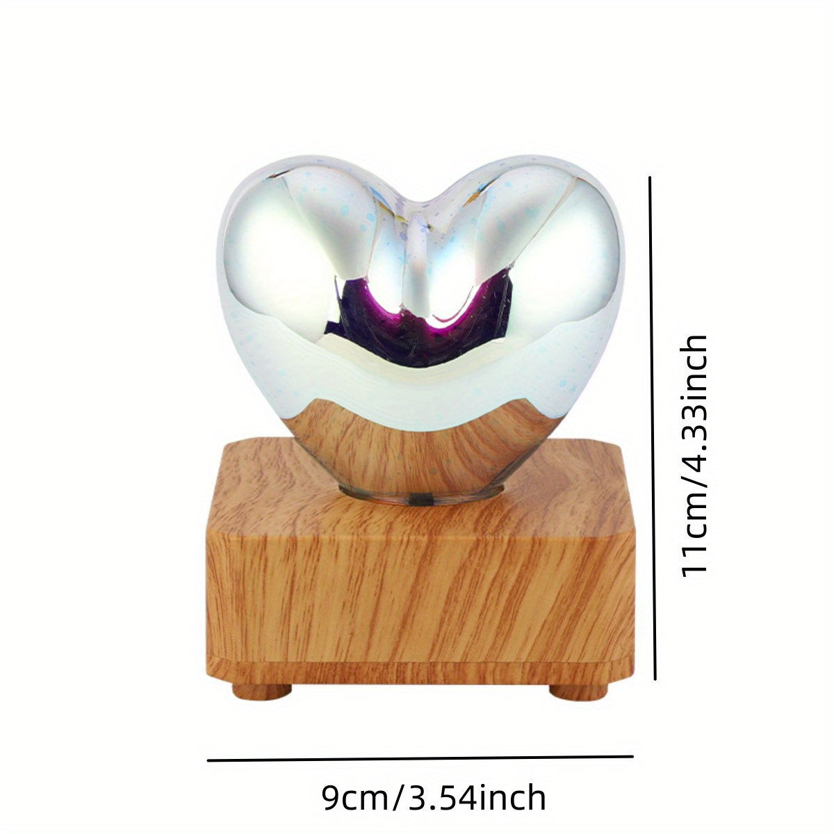 HeartGlow - 3D Heart-Shaped LED Night Light, USB Powered