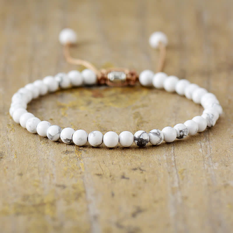 Aisha - Bracelet tressé réglable en perles de pierres naturelles