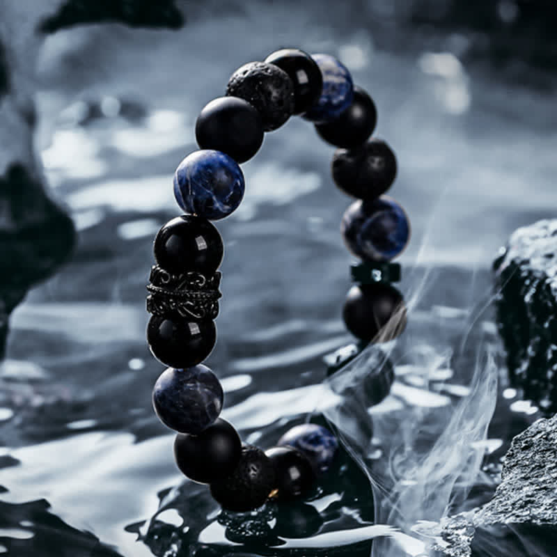 Ragnar - Bracelet de perles en cristaux naturels du guerrier