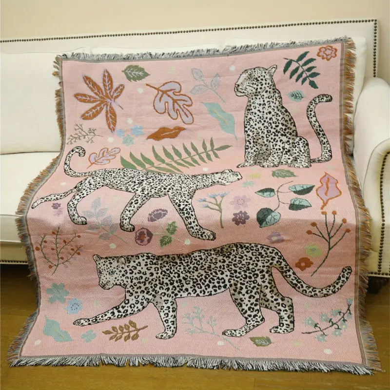 Boho Luxe Tigre - Elegant Cotton Throw Blanket for Your Home