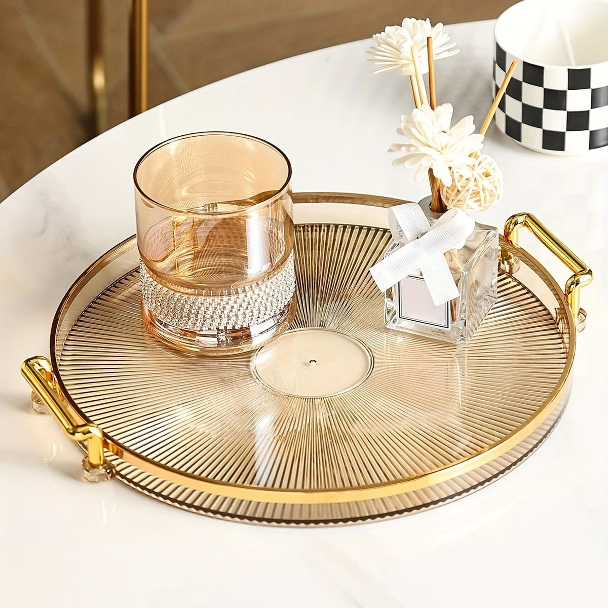 Gilded Elegance - Luxury Serving Bowl with Gold Handles