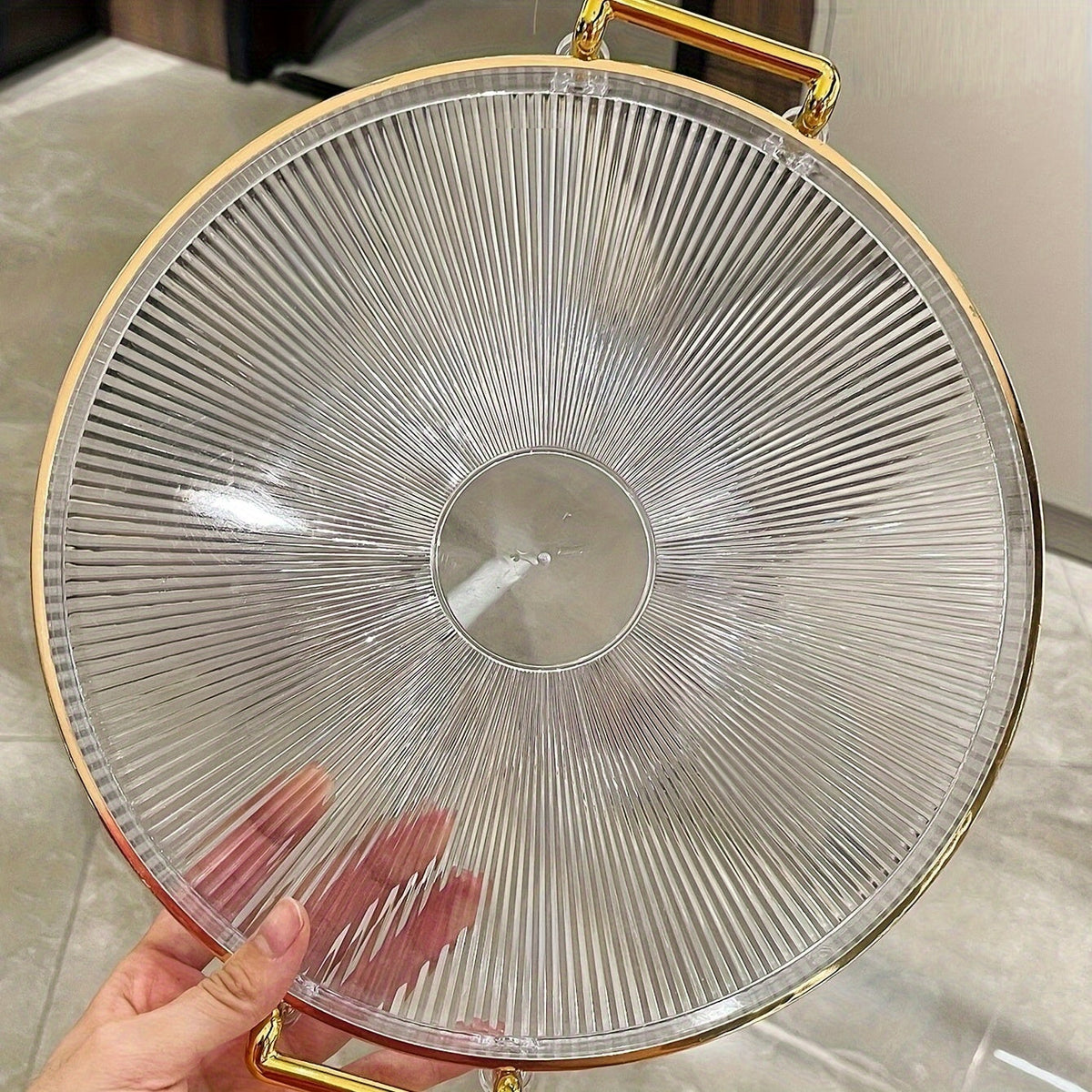 Gilded Elegance - Luxury Serving Bowl with Gold Handles