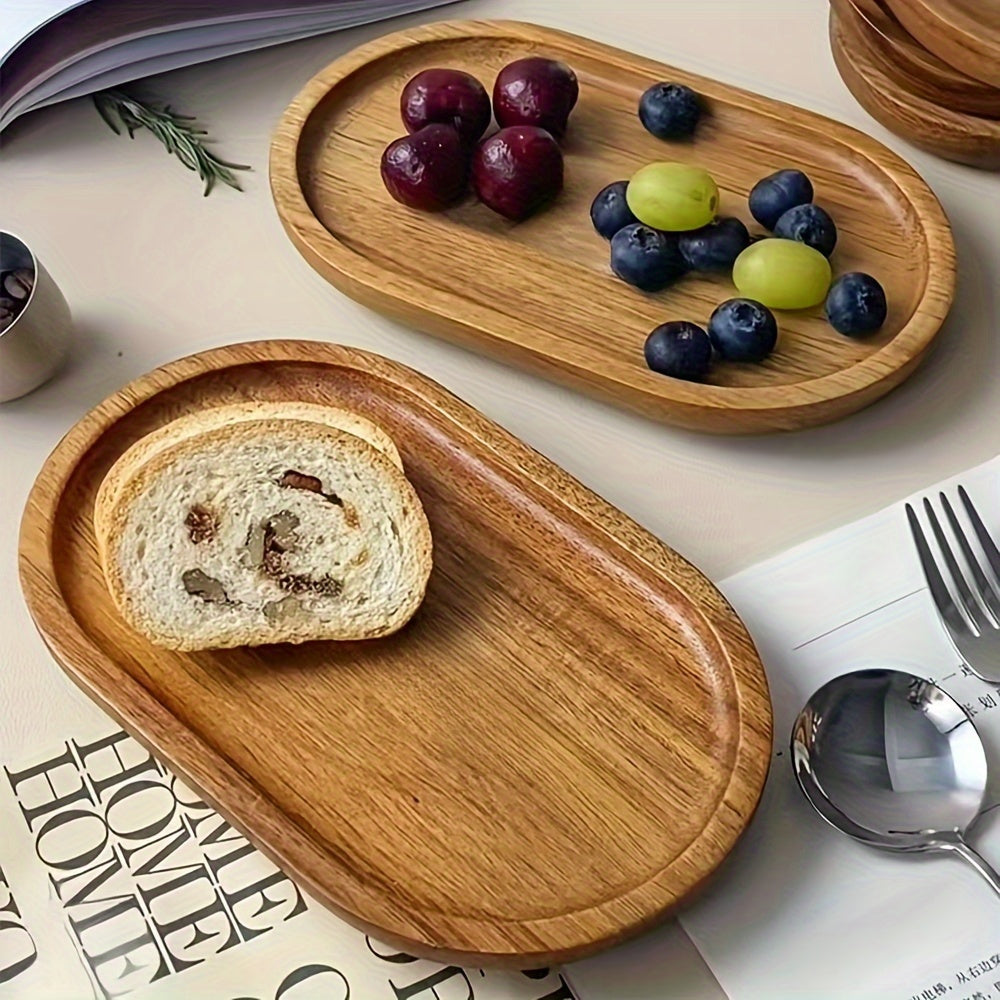 ChicTray - Elegant Oval Solid Wood Tray