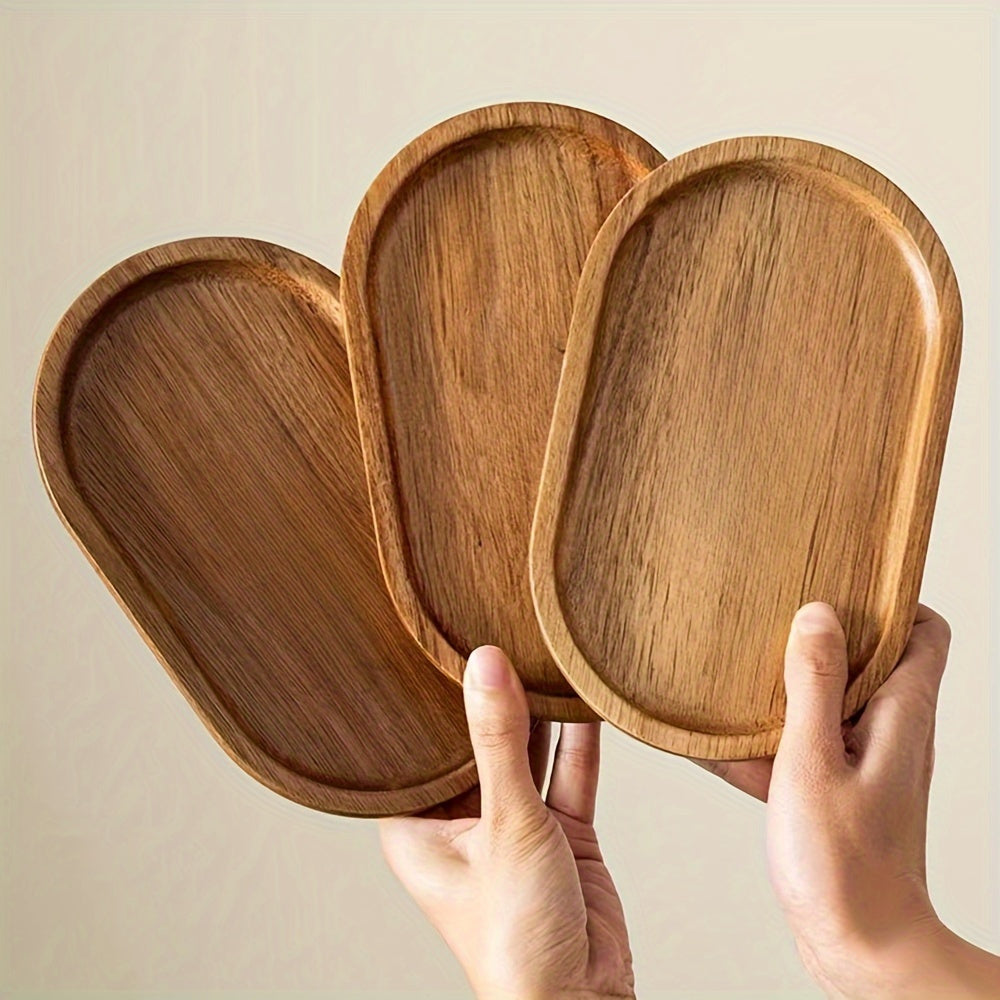 ChicTray - Elegant Oval Solid Wood Tray