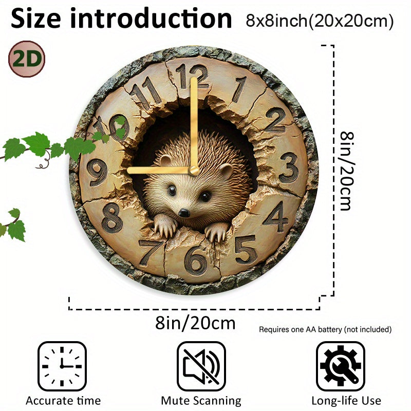 HedgeTime Clock - Decorative 20 cm Hedgehog Wall Clock