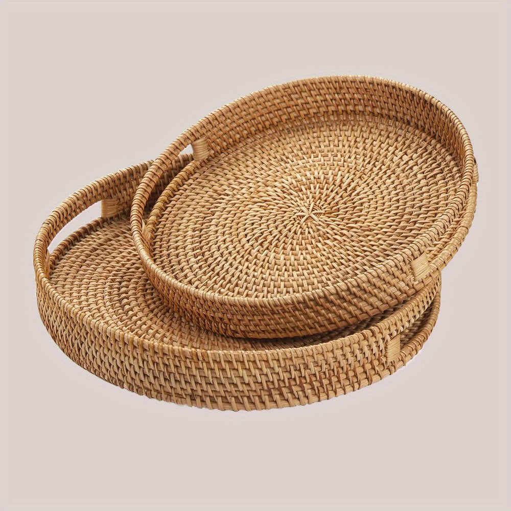 RattanServe - Handwoven Natural Rattan Serving Tray