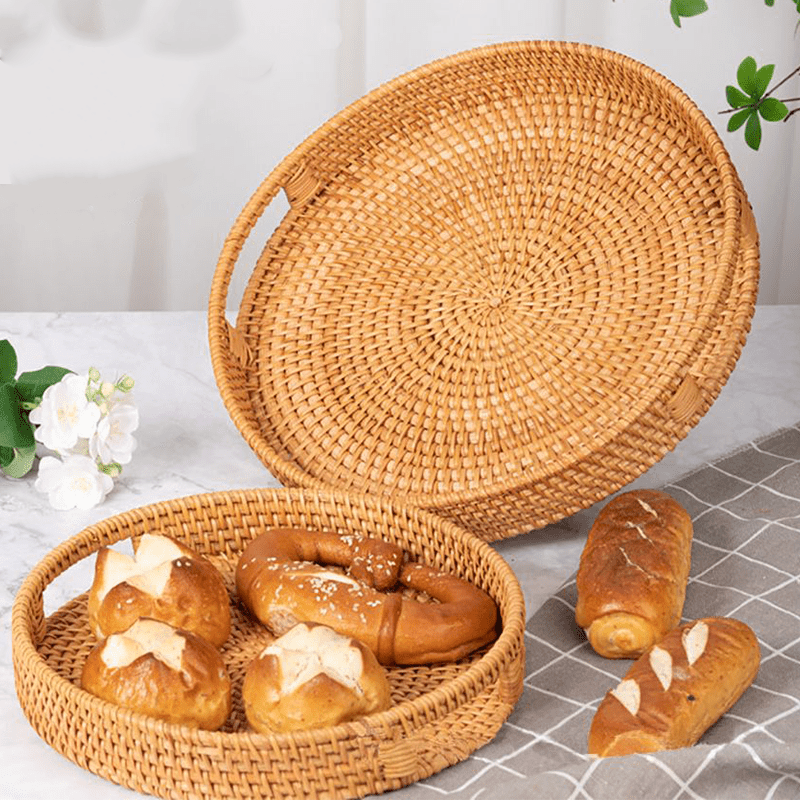 RattanServe - Handwoven Natural Rattan Serving Tray