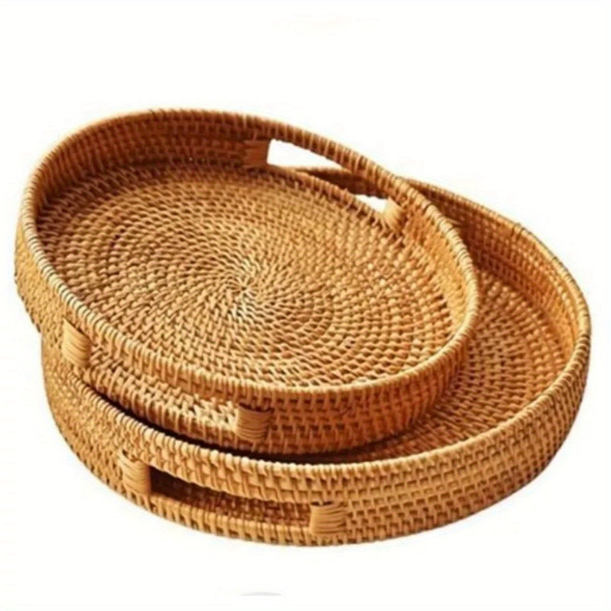 RattanServe - Handwoven Natural Rattan Serving Tray