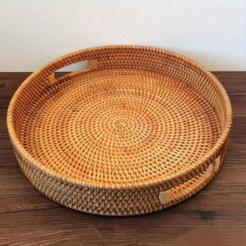 RattanServe - Handwoven Natural Rattan Serving Tray