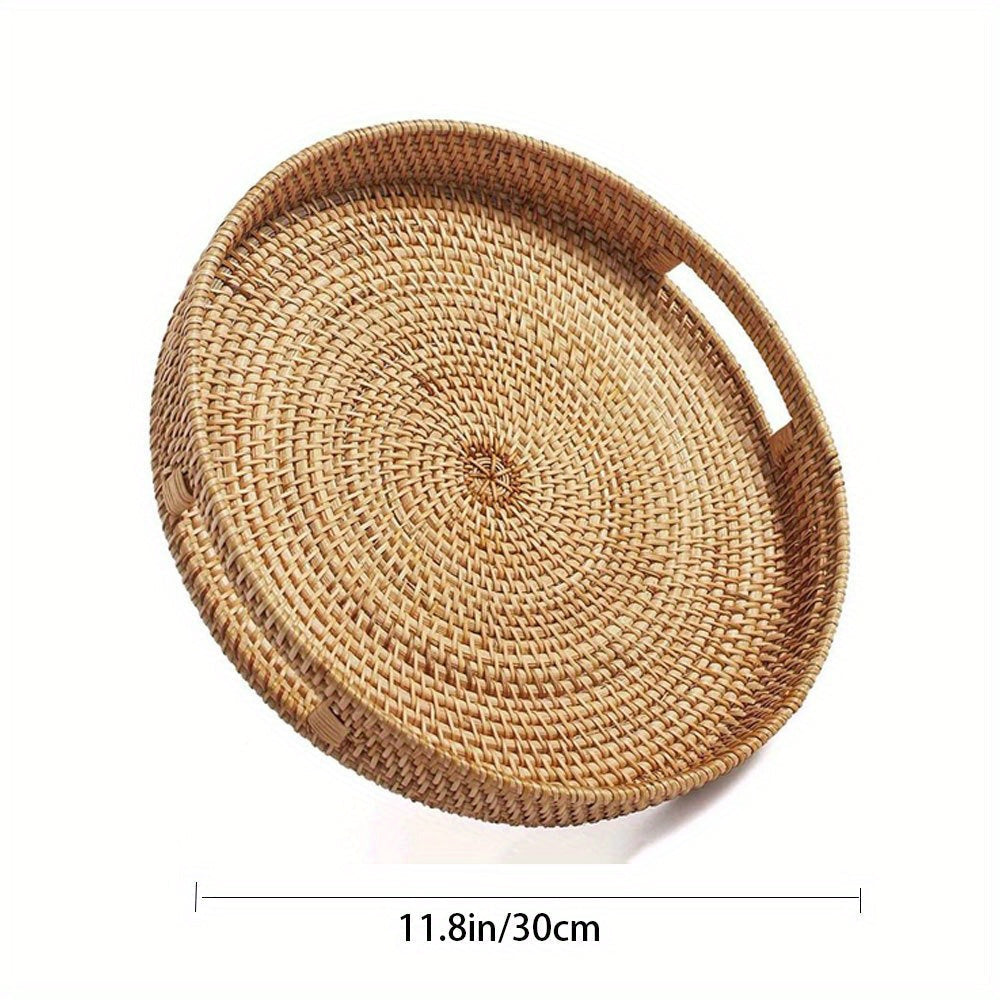 RattanServe - Handwoven Natural Rattan Serving Tray