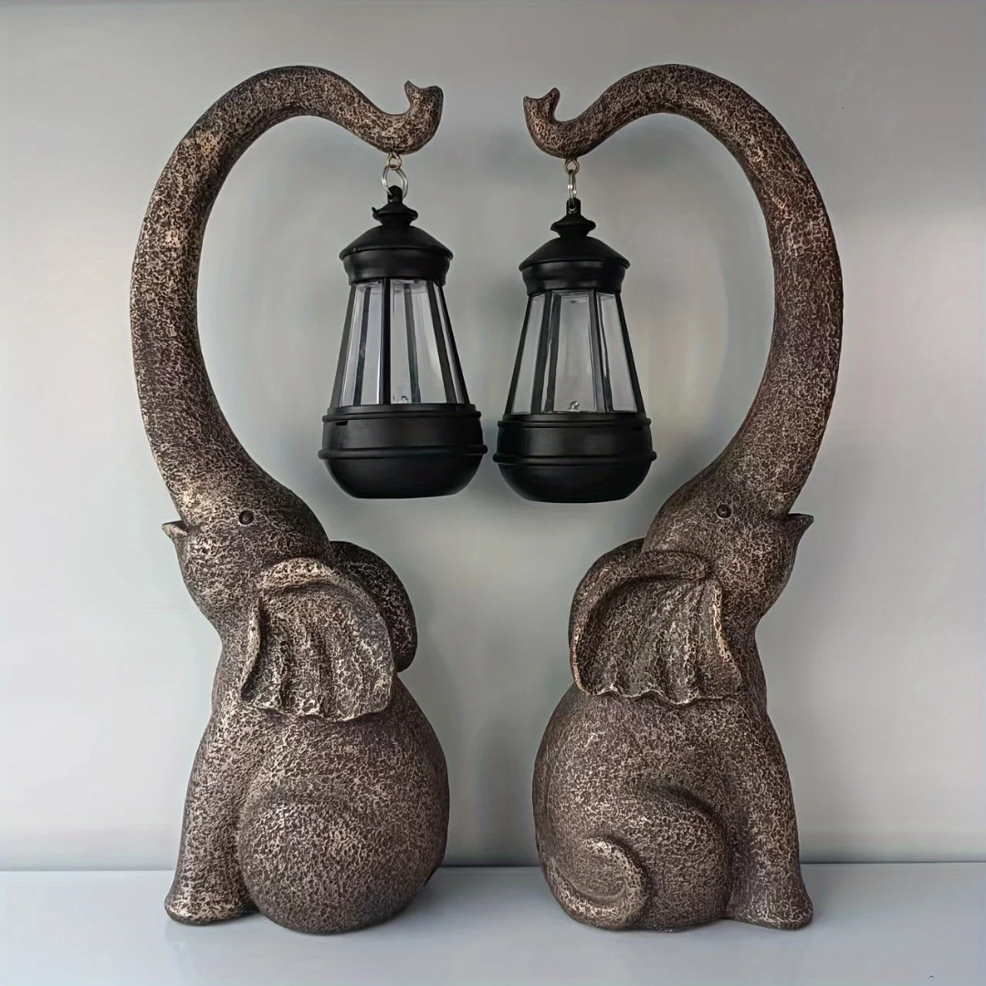 MagicElephant - Lampe Solaire Éléphant Décorative pour Jardin et Maison