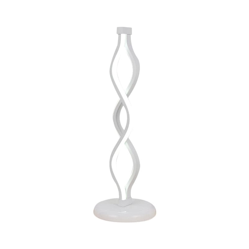 PirouetteGlow - Elegant White Spiral LED Table Lamp