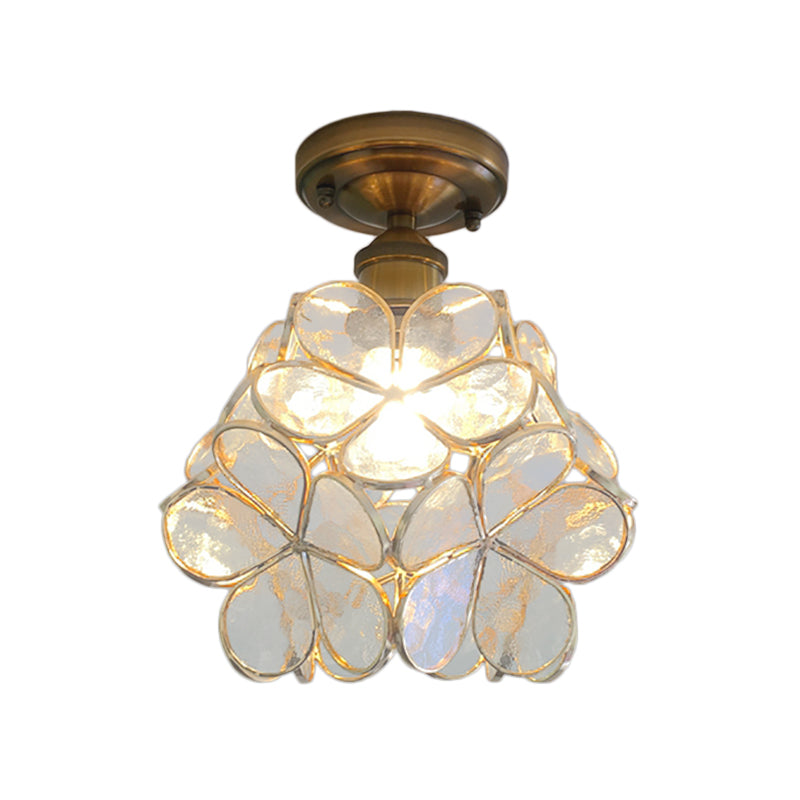 PetalLume - Retro Floral Glass Ceiling Light