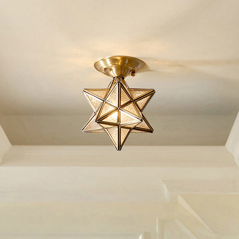 Ustella - Elegant Star-Shaped Brass Ceiling Light
