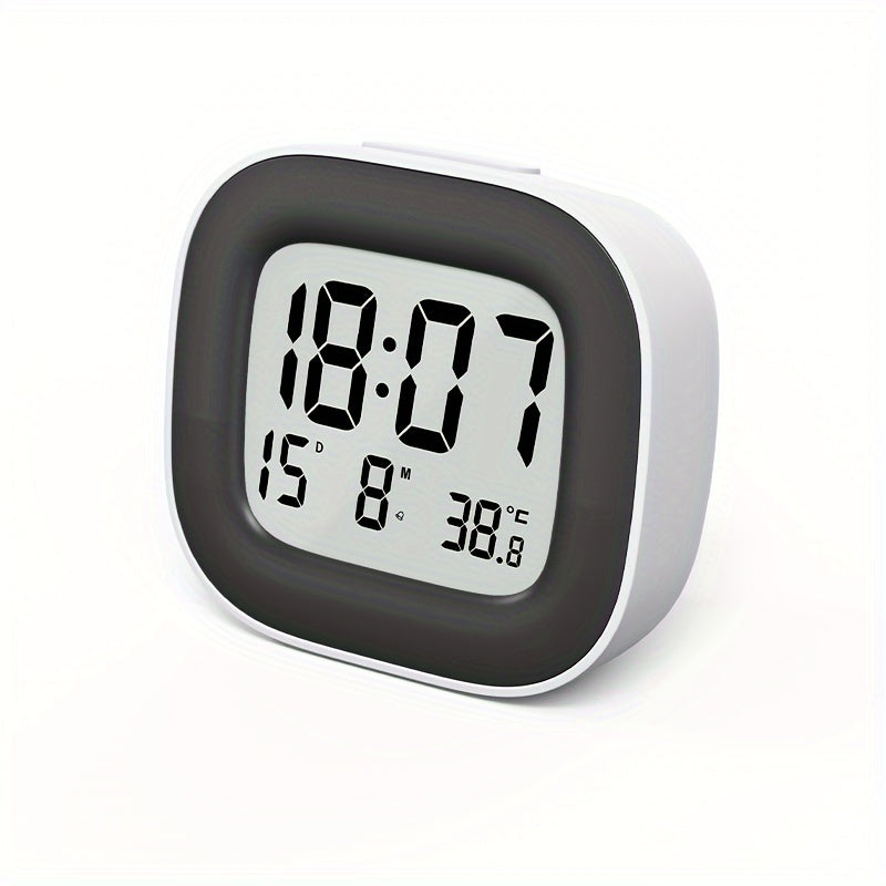 TimeView Clock - Mini Square Alarm Clock with Temperature Display