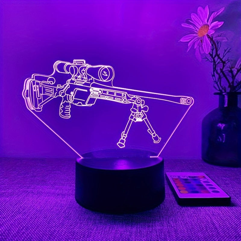Mavrik - 3D LED Gun-Shaped Night Light with 16 Colors