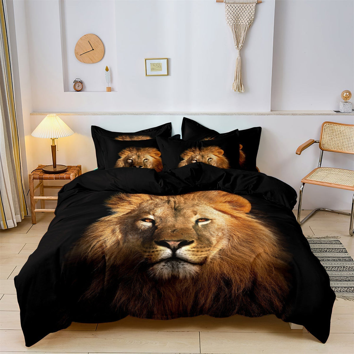 SafariDreams - Lion Print Duvet Cover for a Savanna-Inspired Bedroom