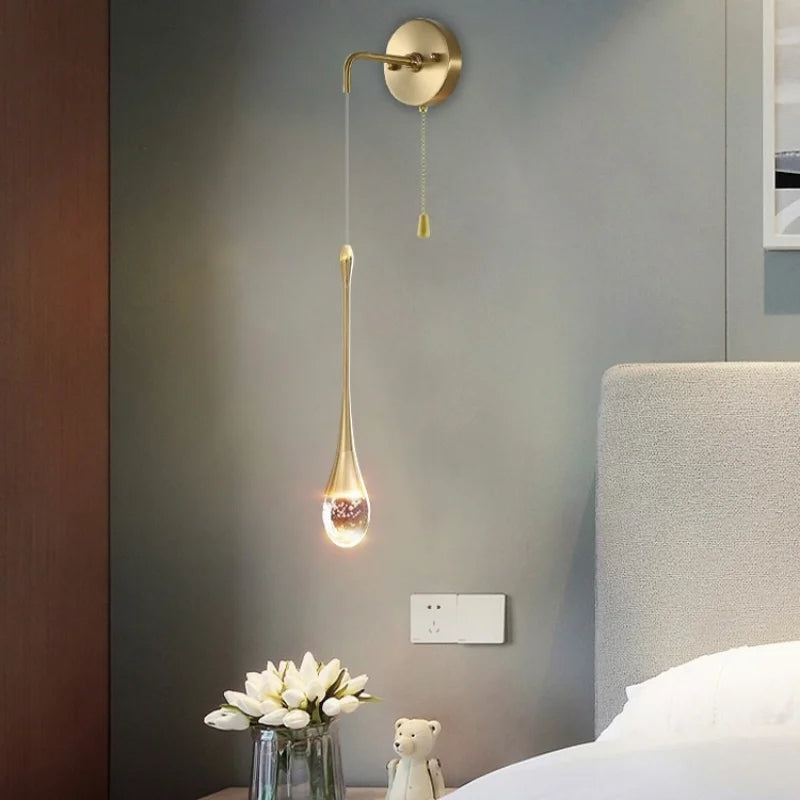 LuxeSphere - Elegant Glass Teardrop Wall Sconce
