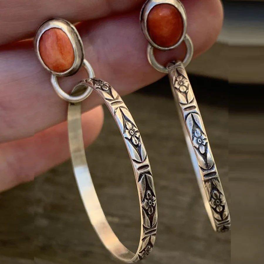 Nalani - Boucles d'oreilles onyx boho vintage
