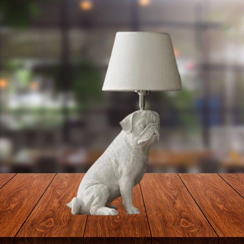 Playful Elegance - Art Deco Style Dog Table Lamp