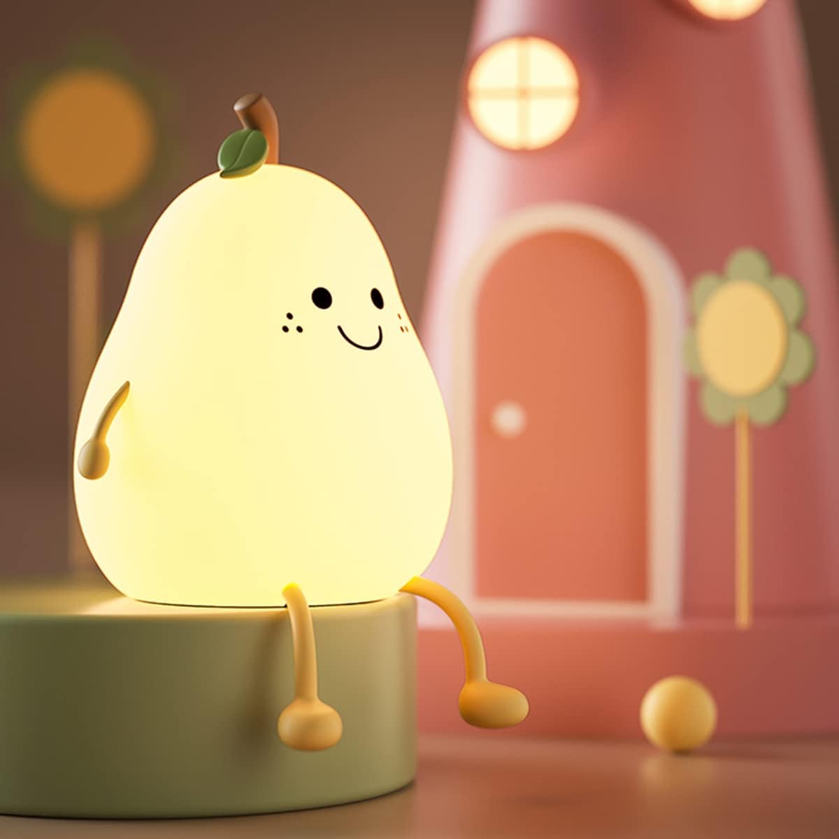 PearGlow - Chic Pear-Shaped Night Light with Warm White Glow