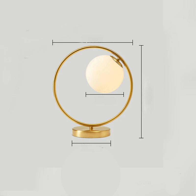 LuxeAura - Glass and Iron Ring Design Table Lamp