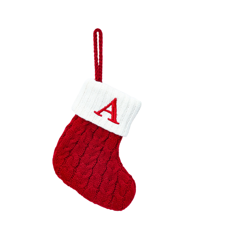 NoelEnTricot - Knitted Christmas Stocking with Snowflake Pattern