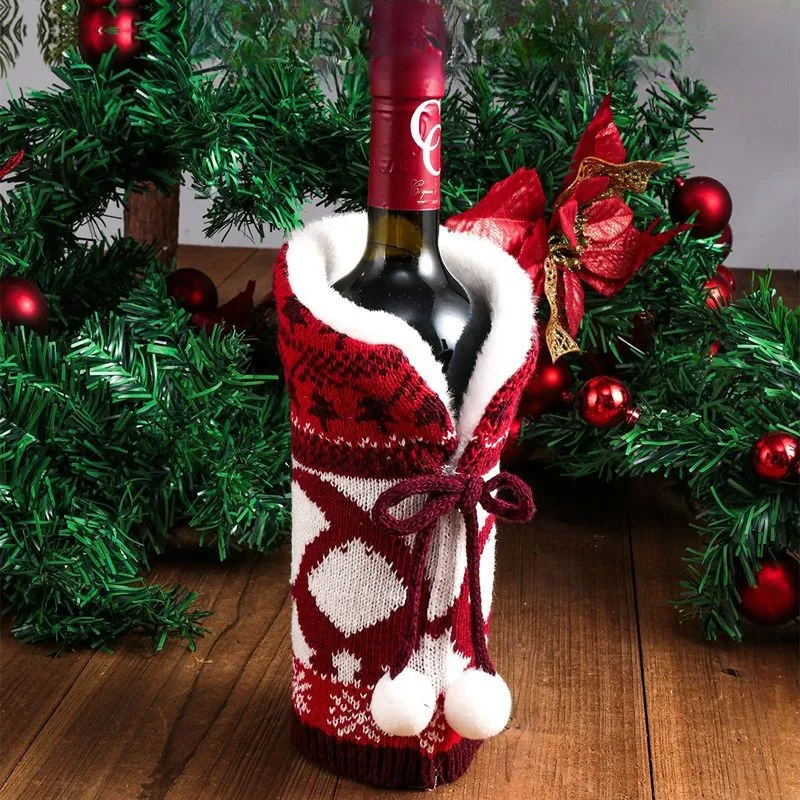 Festive Cheers - Elegant Christmas Wine Bottle Cover