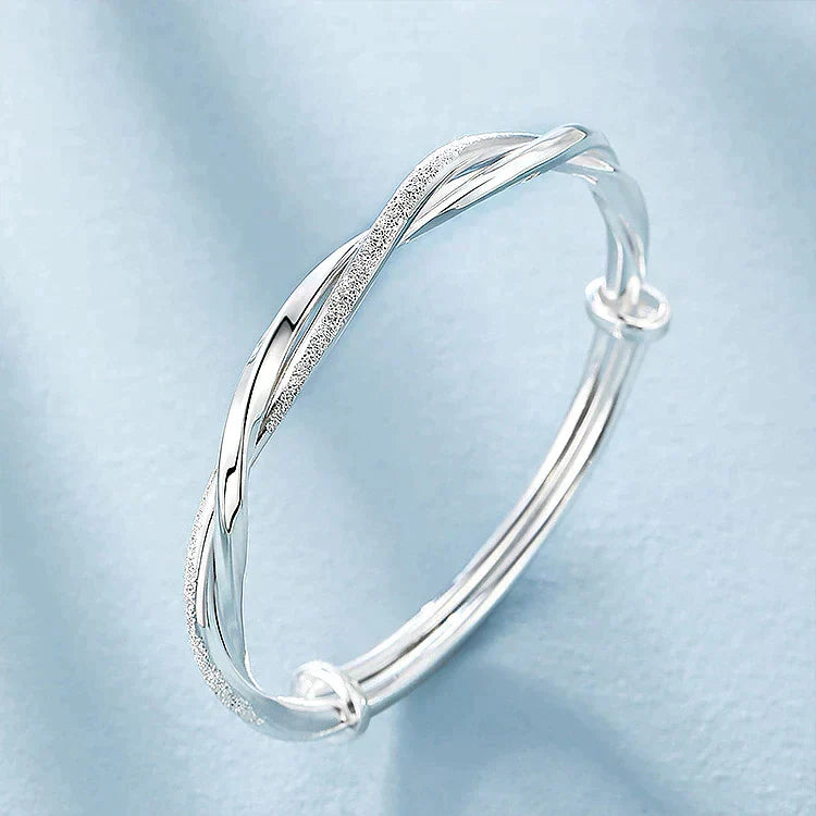 Bracelet Torsadé Argent 925 - Design Géométrique