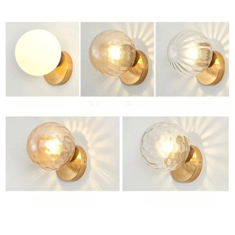 GleamGold - Elegant Gold Glass Wall Sconce