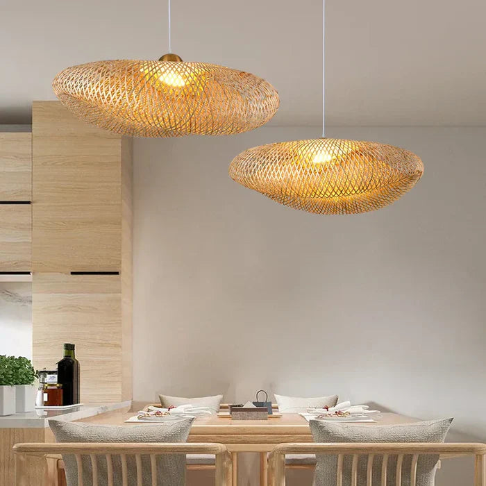 RayaLicht - Suspension en rotin artisanale pour intérieur