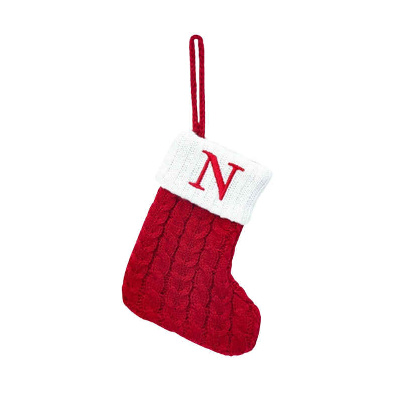 NoelEnTricot - Knitted Christmas Stocking with Snowflake Pattern