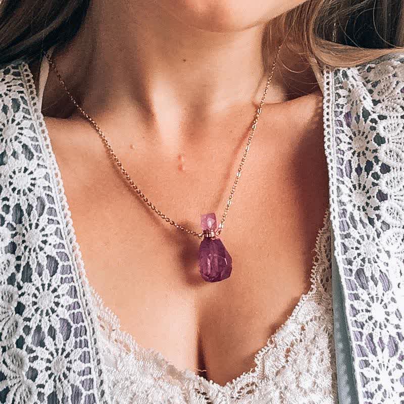 Iris - Collier flacon de parfum en cristal