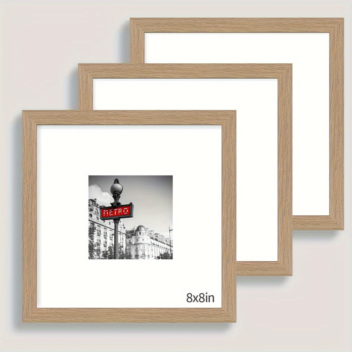 FotoFrame - Set of 3 Square Wooden Photo Frames
