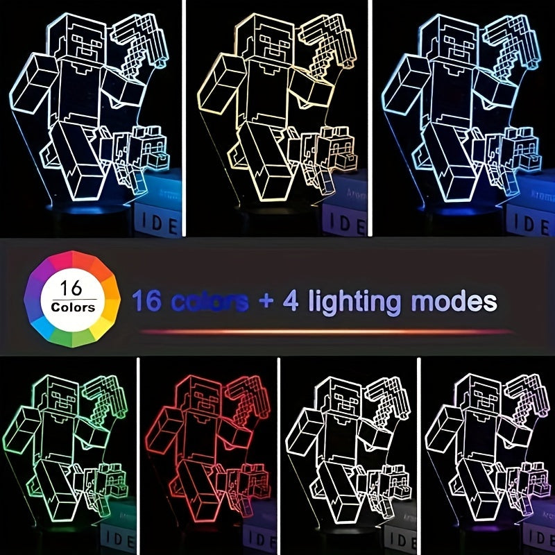 IlluGlow - 3D LED Night Light with 16 Colors and Remote Control
