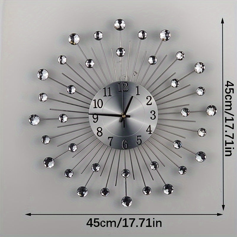 LuxeTime Clock - Horloge Murale Elegante a Details en Cristal
