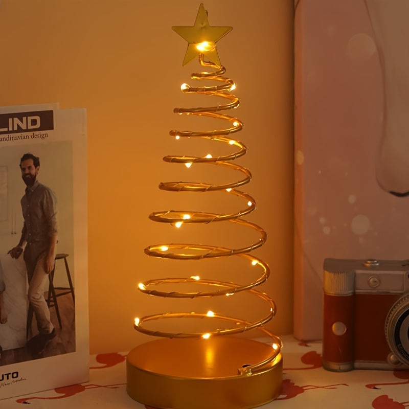 Telvora - Stainless Steel Star Tree LED Table Lamp