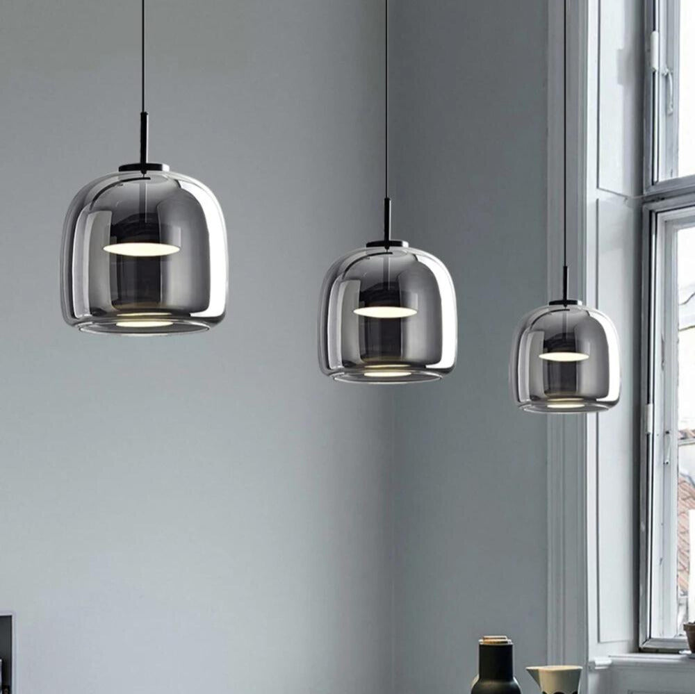 MidnightShine Lamp - Modern Black Glass Pendant Light