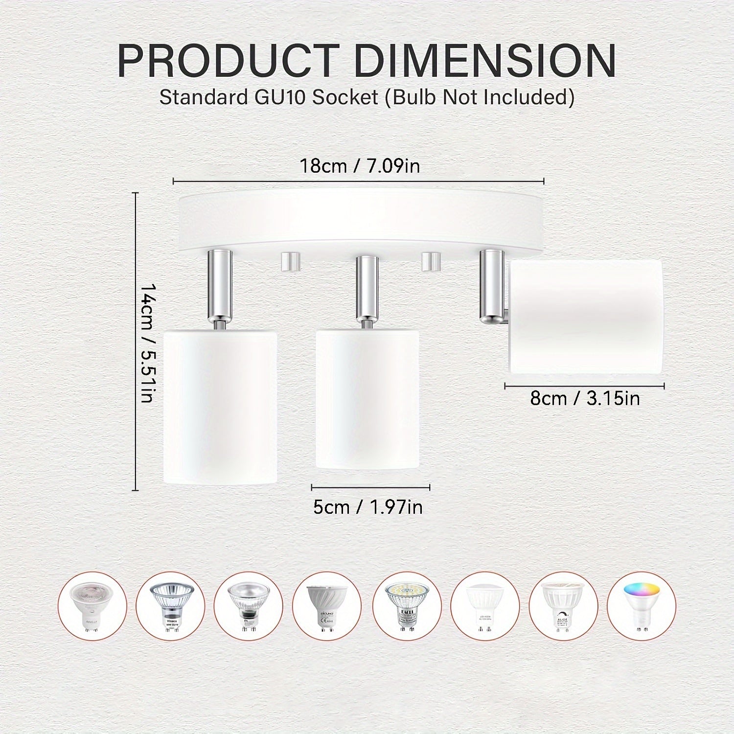 FlexiGlow - Plafonnier 3 spots orientables GU10 pour interieur moderne