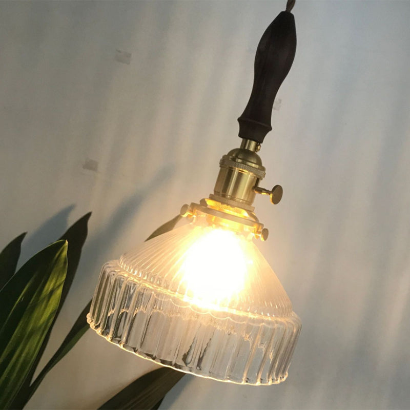 LoftLuxe Pendant - Rustic Ribbed Glass Industrial Light