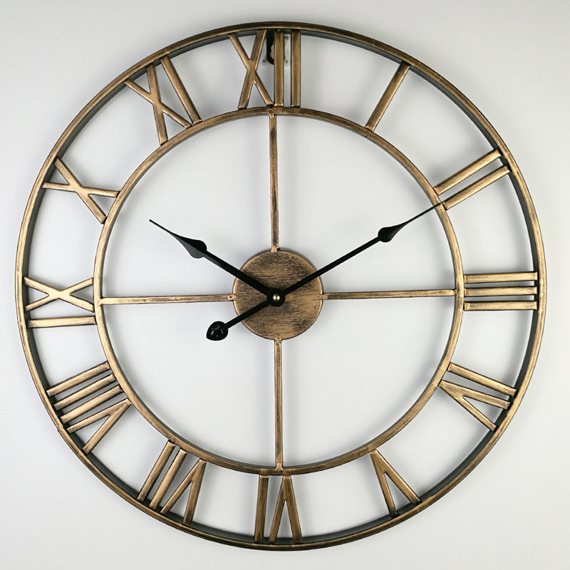 NorvikTime - Large Retro Iron Wall Clock for an Elegant Interior