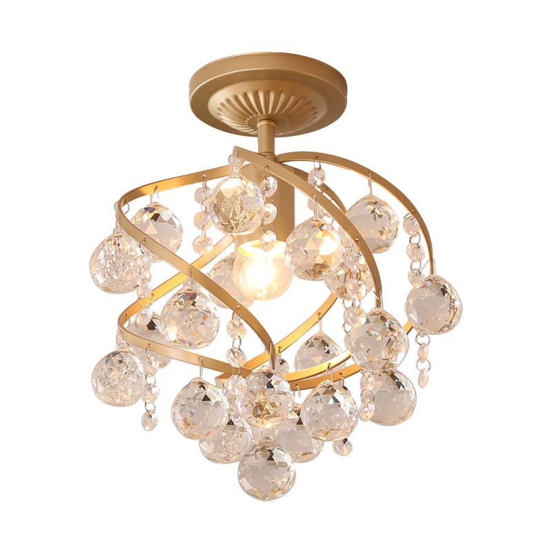 CrystalElegance Pendant - Crystal & Brass Pendant Light
