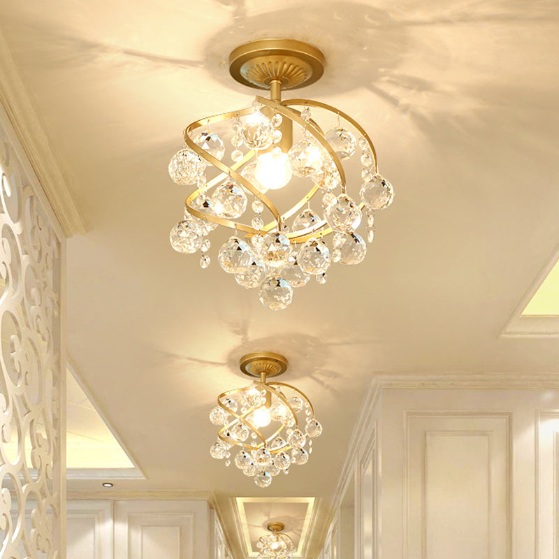 CrystalElegance Pendant - Crystal & Brass Pendant Light